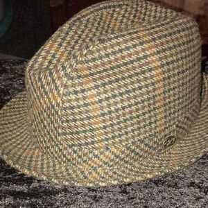 Bailey Of Hollywood Houndstooth Fedora in Earth Tones